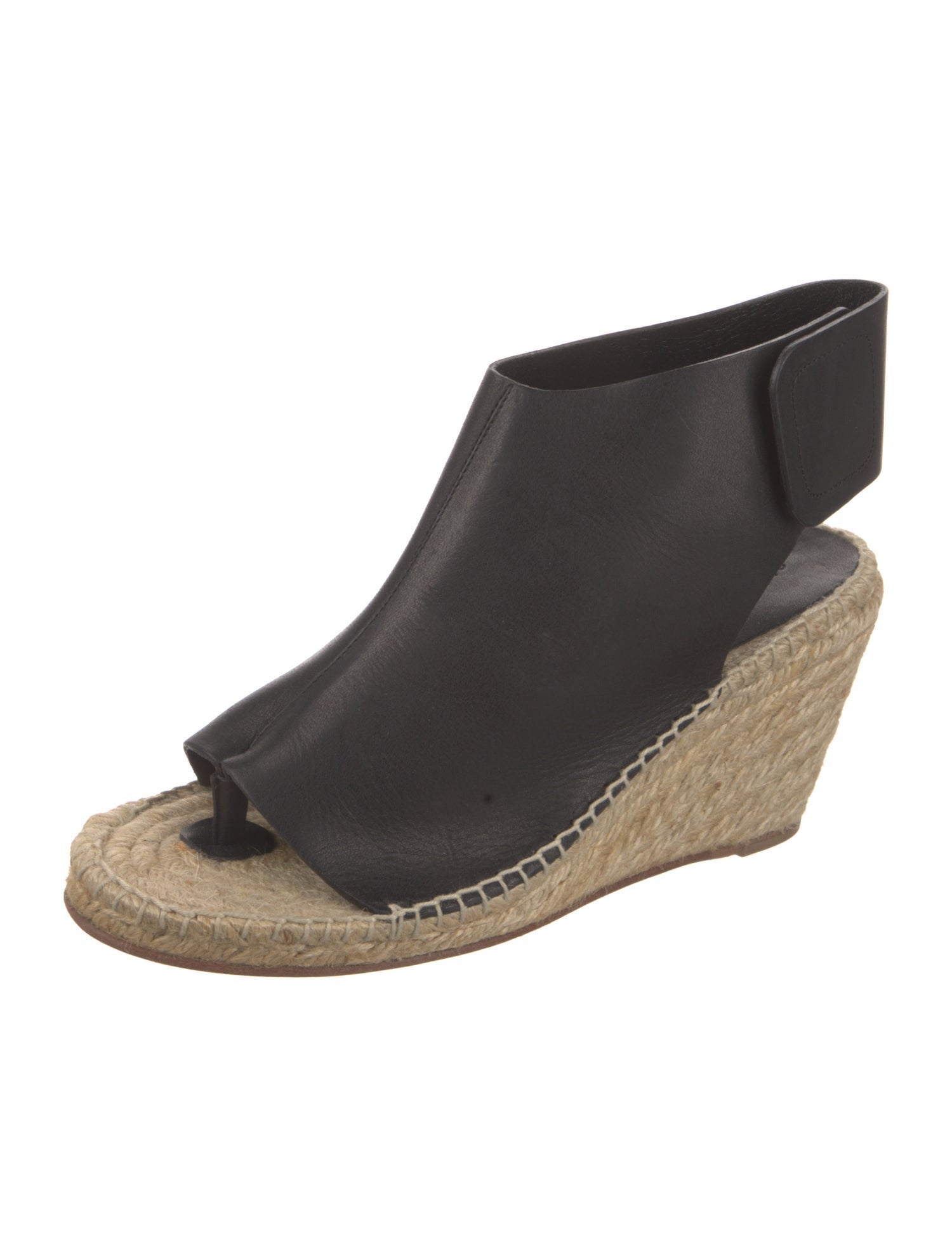 Celine Leather Whipstitch Trim Espadrilles